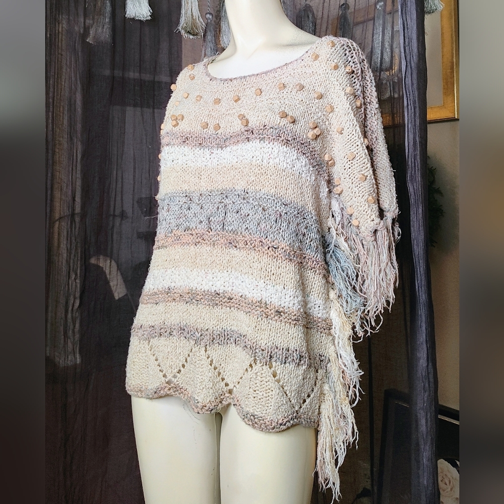 Gil Aimbez For Static RARE Vintage 1980s Hand Knit Shirt Women's Medium